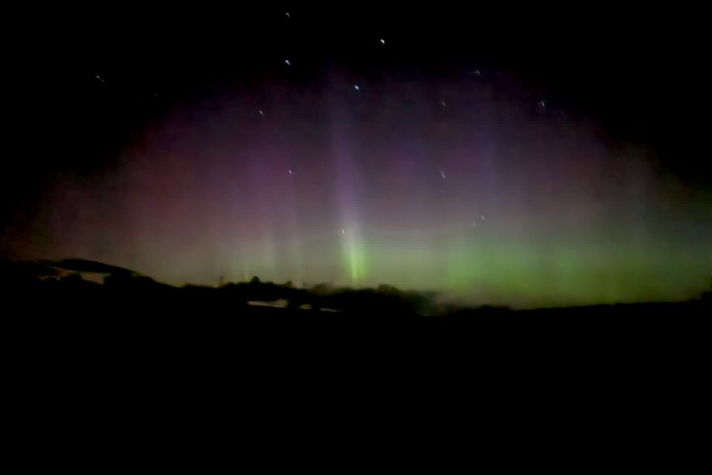 The Northern Lights, viewed from Carr Edge Farm